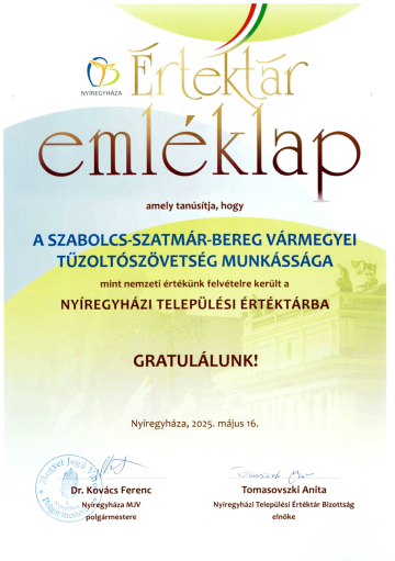 Index kép: Nemzeti érték a Szabolcs-Szatmár-Bereg Vármegyei Tűzoltószövetség munkássága című hírhez
